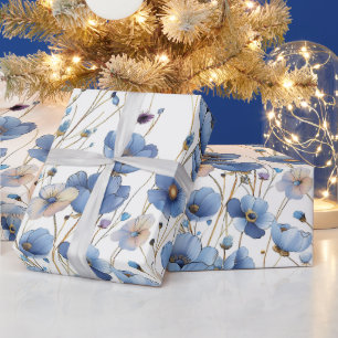 Mooie kleine blauwe wilde bloem cadeaupapier