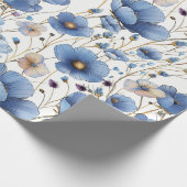 Mooie kleine blauwe wilde bloem cadeaupapier (Hoek)