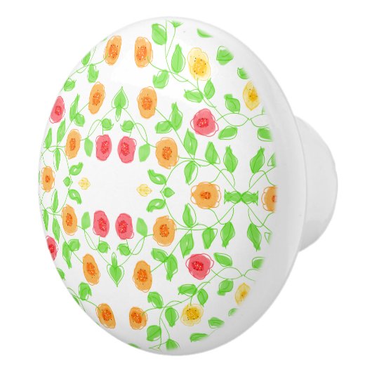 Mooie kleine bloementrekknop keramische knop (Rechts)