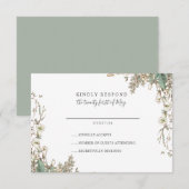 Mooie Kleine Blokbloemen Whimsical Wedding RSVP (Voorkant / Achterkant)