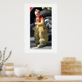 Mooie kleine brandweerman poster (Keuken)
