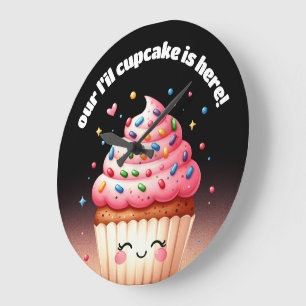 Mooie kleine Cupcake Sprinkels Kinderkamer Grote Klok