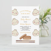 Mooie Kleine Dumpling Baby Shower Uitnodiging (Staand voorkant)