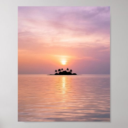Mooie Kleine Eiland Zonsondergang De Eerste Poster (Voorkant)