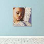 Mooie Kleine Engel Kind Canvas Afdruk (Insitu (Houten vloer))