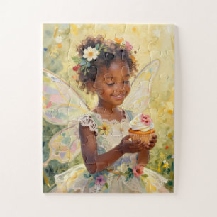 Mooie Kleine Fee Meisje met een Cupcake Legpuzzel