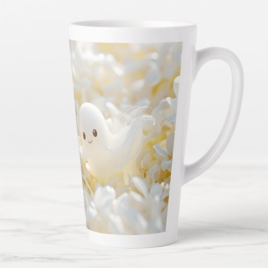 Mooie kleine geesten tussen witte bloemen latte mok (Rechts)