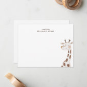 Mooie Kleine Giraffe Kinder Briefpapier Notitiekaartje (Voorkant / Achterkant in situ)