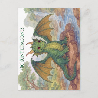Mooie kleine groene draak briefkaart