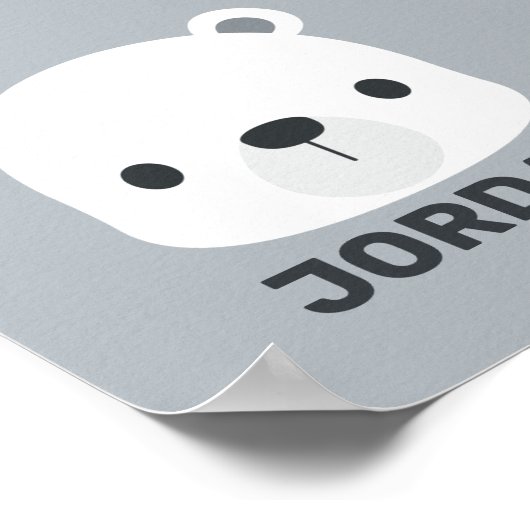 Mooie Kleine Ijsbeer met Gepersonaliseerde Naam Poster (Hoek)