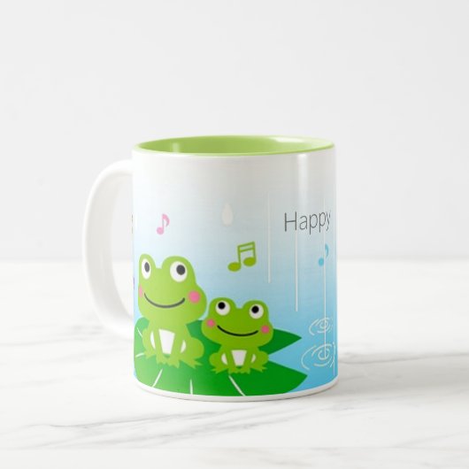 Mooie kleine kikkers tweekleurige koffiemok (Voorkant links)