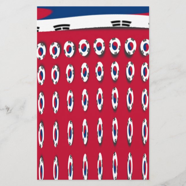 Mooie kleine Koreaanse vlag ontwerp een rode basis (Voorkant)