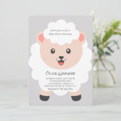 Mooie Kleine Lam Stippen Baby Shower Kaart (Staand voorkant)