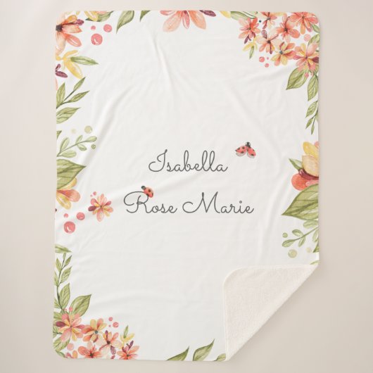 Mooie kleine lieveheersbeestje | Monogram Sherpa d Sherpa Deken (Voorkant)