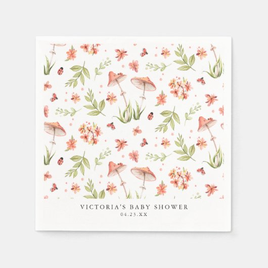 Mooie kleine lieveheersbeestjes | Spring Floral Ba Servet (Voorkant)