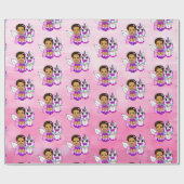 Mooie kleine meisjesfeiën en onicorns cadeaupapier (Vlak)