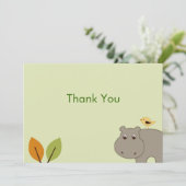 Mooie Kleine Nijlpaard Platte Bedankkaartjes Kaart (Staand voorkant)