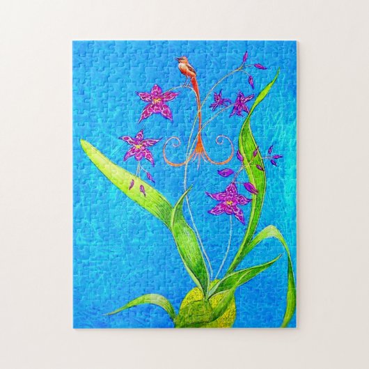 Mooie Kleine Orchideeënvogel Legpuzzel (Verticaal)