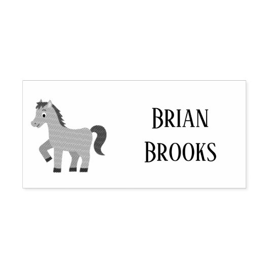 Mooie kleine paard aangepaste naam rubberstempel (Afrduk)