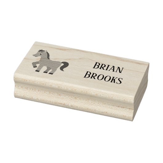 Mooie kleine paard aangepaste naam rubberstempel (Stempel)