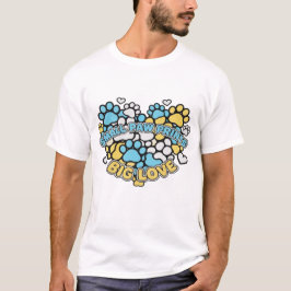 Mooie Kleine Pootafdrukken Groot Liefdeshart Huisd T-shirt