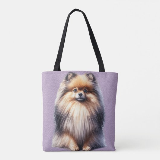 MOOIE KLEINE RODE POMERAANSE PUPPY HOND TOTE BAG (Achterkant)