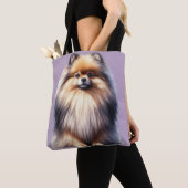 MOOIE KLEINE RODE POMERAANSE PUPPY HOND TOTE BAG (Dichtbij)