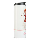 Mooie kleine rode vliegende fee fantasy kunst thermosbeker (Gedraaid links)