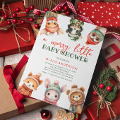 Mooie Kleine Schattige Winter Baby Shower Uitnodig Kaart