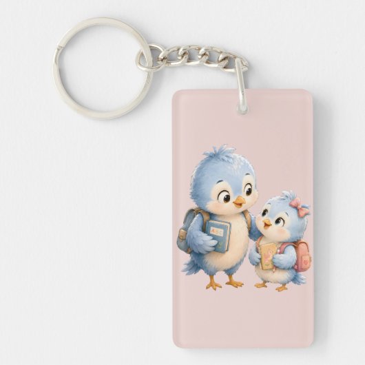 Mooie Kleine Vogel Broer Acryl Sleutelhanger (Voorkant)