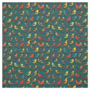 Mooie Kleine Vogels Leuke Dieren Kunst Prints Stof