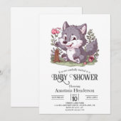 Mooie kleine wolf Baby shower Kaart (Voorkant / Achterkant)