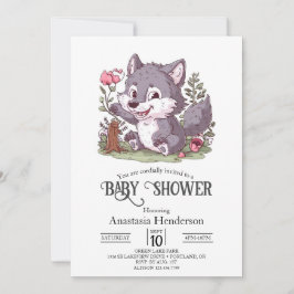 Mooie kleine wolf Baby shower Kaart