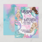 Mooie Kleine Zeemeerminnen Uitnodigingen (Voorkant / Achterkant)