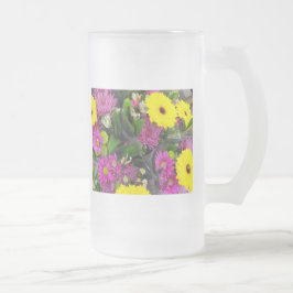 Mooie kleur bloemen matglas bierpul