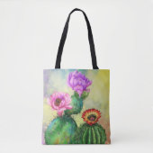 Mooie kleur Cactus Flowers Canvas tas (Voorkant)