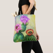 Mooie kleur Cactus Flowers Canvas tas (Dichtbij)