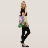 Mooie kleur Cactus Flowers Canvas tas (Op model)