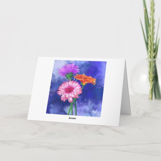 Mooie kleur Gerberas Valentijnsdag Kaart (Achterkant)