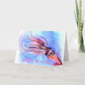 Mooie kleur inktvis verjaardag Kaart (Voorkant)