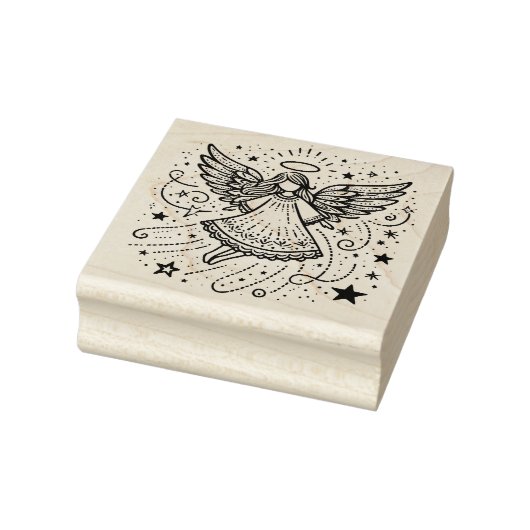 Mooie kleur kunst Kerst engel Rubberstempel (Stempel)