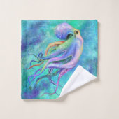 Mooie kleur Octopus badhanddoek set Bad Handdoek (Wasdoekje)