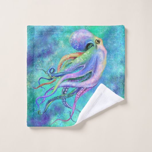 Mooie kleur Octopus badhanddoek set Bad Handdoek (Wasdoekje)