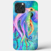 Mooie Kleur Octopus iPhone Case (Achterkant)