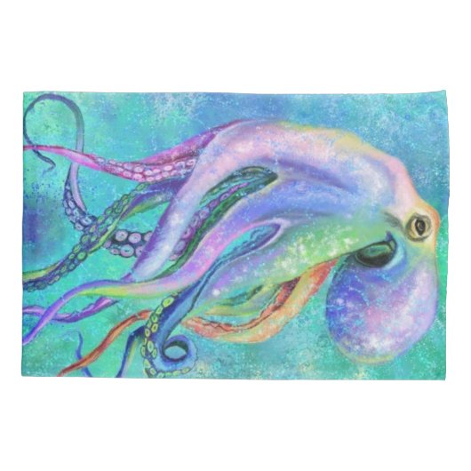 Mooie kleur Octopus Kussen Hoesje Kussensloop (Achterkant)