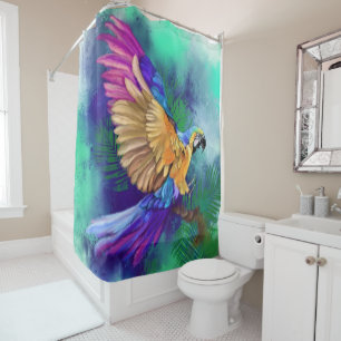 Mooie kleur Parrot douchegordijn
