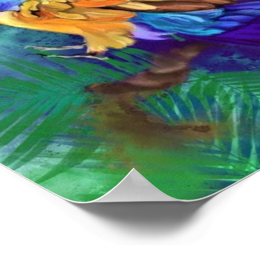 Mooie kleur Parrot Poster (Hoek)