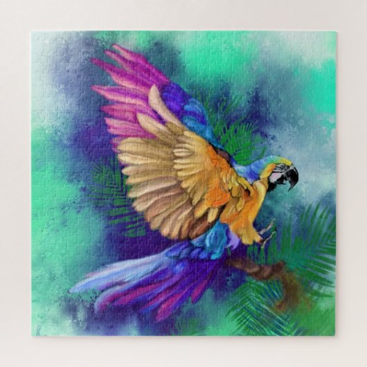 Mooie kleur Parrot Waterverf Puzzel (Verticaal)