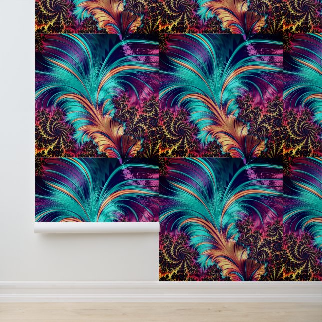 Mooie kleur Peafowl Feathers Behang (Applicatie)