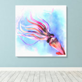 Mooie kleur Squid Canvas Print (Insitu (Houten vloer))